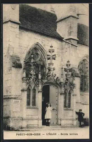 AK Précy-sur-Oise, L`Église, Entrée latérale