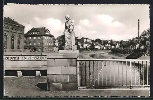 AK Hof an der Saale, Friedrich-Ebert-Brücke