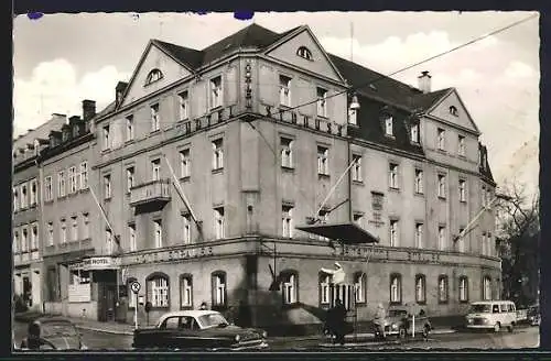 AK Hof /Saale, Hotel Strauss von Maximilian Vogel