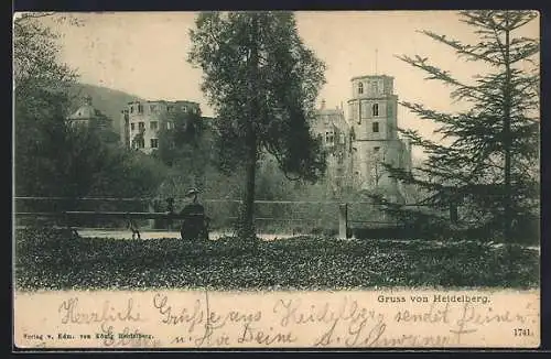 AK Heidelberg, Blick auf das Schloss