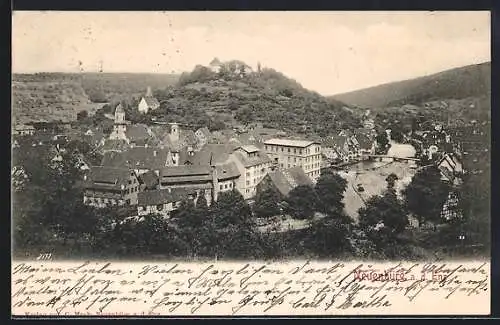 AK Neuenbürg a. d. Enz, Teilansicht mit Kirche