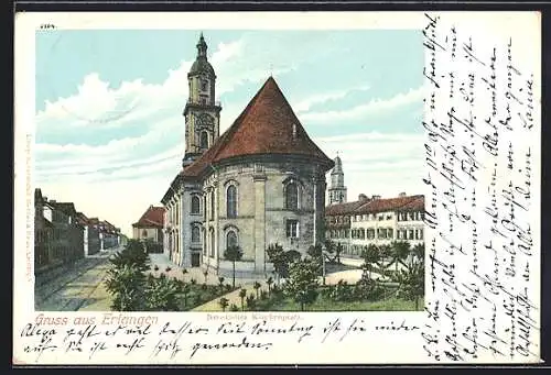 AK Erlangen, Neustädter Kirchenplatz mit Kirche