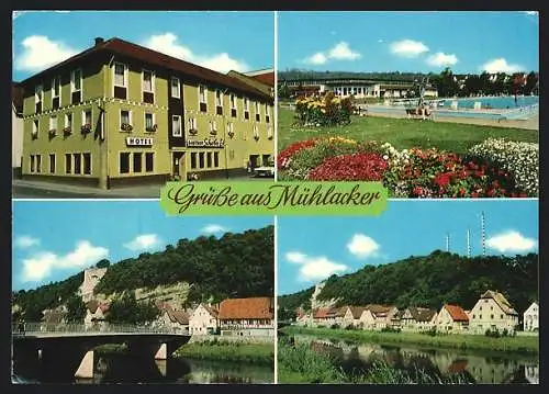 AK Mühlacker /Württ., Ortsansichten, Hotel- Gasthof Scharfes Eck