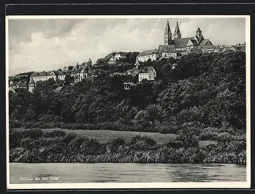 AK Fritzlar an der Eder, Teilansicht mit Kirche