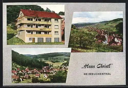 AK Heimbuchenthal /Spessart, Hotel Haus Christl, Teilansicht, Panorama