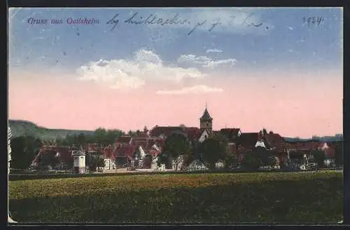 AK Oetisheim, Teilansicht mit Bäumen