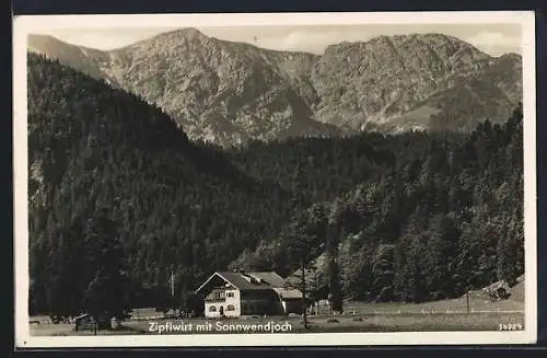 AK Bayrischzell, Gasthaus Zipfwirt mit Sonnwendjoch