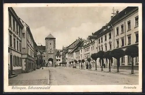 AK Villingen /Schwarzwald, Rietstrasse mit Tor