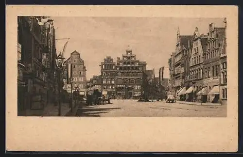 AK Lüneburg, Ansicht gegen den Marktbrunnen