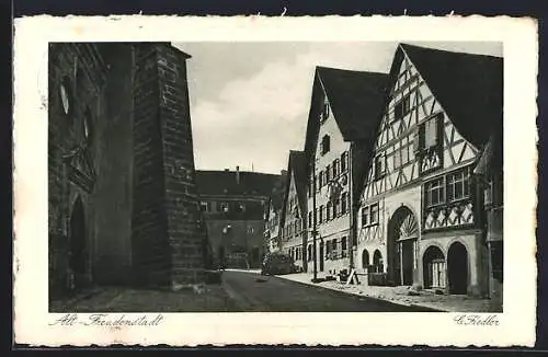 AK Alt-Freudenstadt, Strassenpartie hinter der Stadtkirche