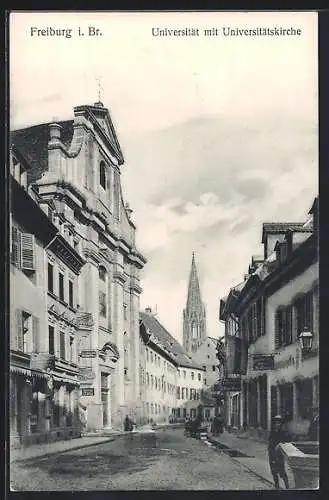 AK Freiburg i. Br., Universität mit Universitätskirche