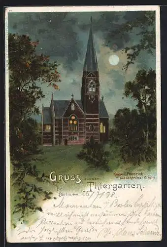 Lithographie Berlin-Tiergarten, Kaiser Friedrich Gedächtnis-Kirche