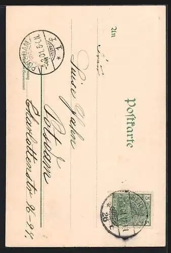 Lithographie Berlin-Charlottenburg, Kaiser Wilhelm Gedächtnis-Kirche