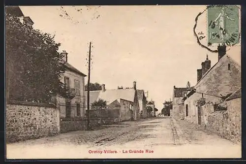 AK Ormoy-Villers, La Grande Rue, Strassenpartie