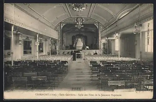 AK Clermont /Oise, Salle Gambetta, Salle des Fêtes de la Jeunesse Populaire