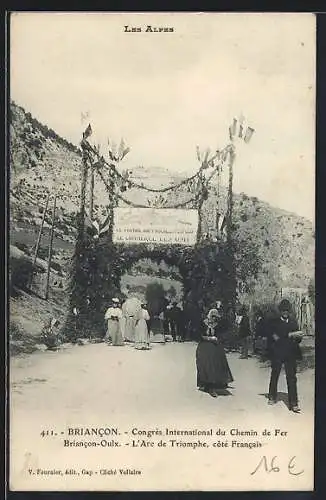 AK Briancon, Congrès International du Chemin de Fer Briancon-Oulx, L`Arc de Triomphe, côté Francais