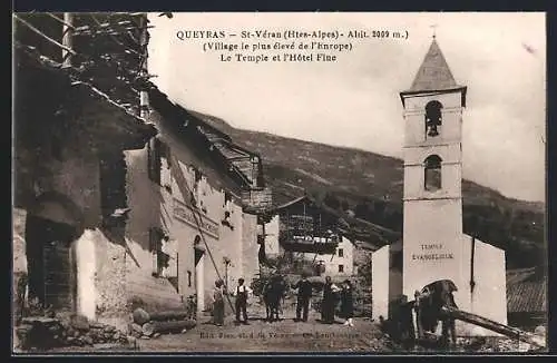 AK St-Véran /Queyras, Le Temple et l`Hôtel Fine