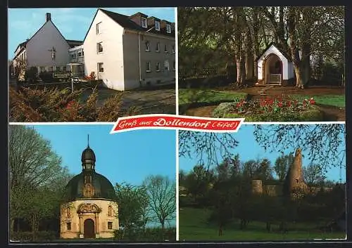 AK Dollendorf /Eifel, Antoniusstrasse, Kapelle und Burgruine