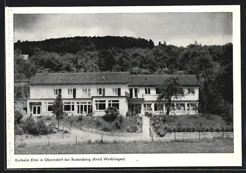 AK Oberndorf bei Rudersberg, Kurheim Elim mit Garten