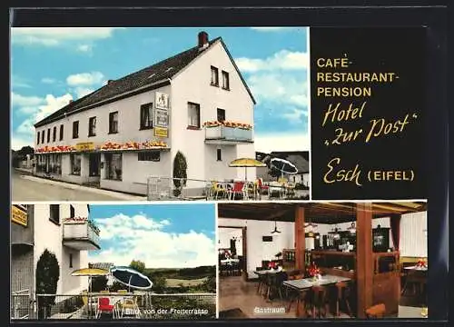 AK Esch /Eifel, Café-Restaurant Hotel zur Post, Bes. Michael Otten