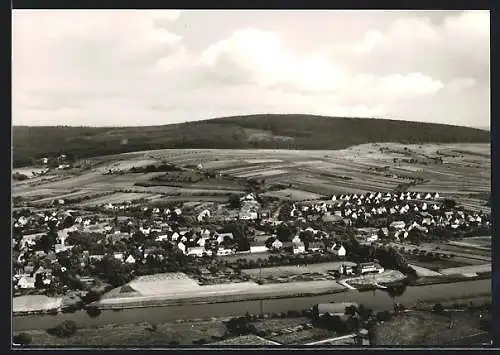 AK Lippoldsberg /Weserbergland, Ortsansicht vom Flugzeug aus