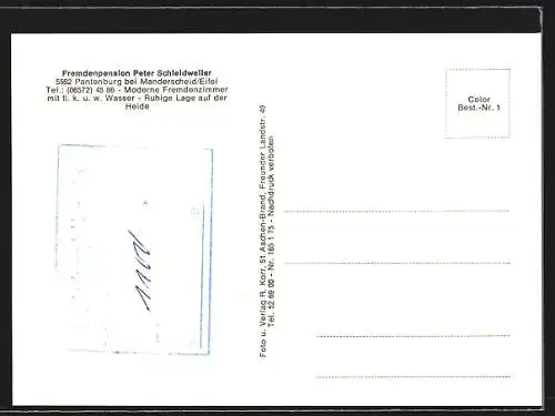 AK Pantenburg bei Manderscheid, Pension Peter Schleidweiler mit Garten