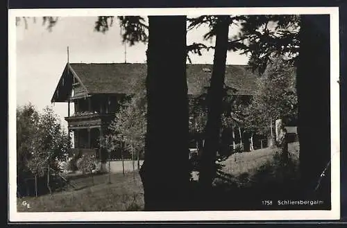 AK Schliersee, Gasthof Schliersbergalm am Waldrand