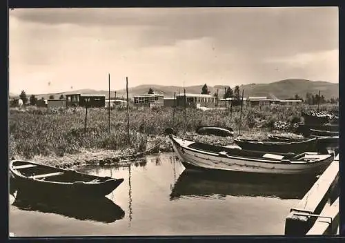 AK Gager /Rügen, Ruderboote am Campingplatz