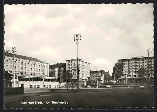 AK Karl-Marx-Stadt, Partie am Theaterplatz