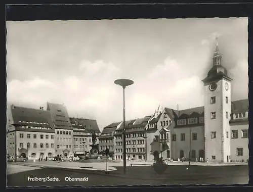 AK Freiberg /Sachs., Obermarkt mit Ratsapotheke