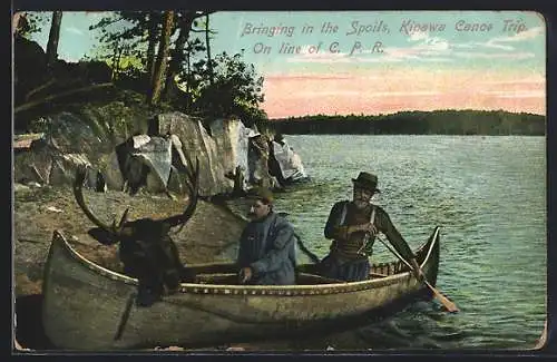 AK Kipawa, bringing in the Spoils, Canoe Trip, on line of C. P. R.