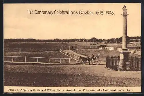 AK Quebec, Ter Centenary Celebrations 1608-1908, Plains of Abraham Battlefield