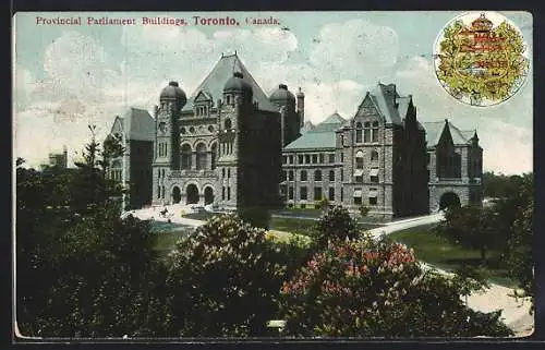 AK Toronto, Provincial Parliament Buildings - Parlamentsgebäude mit einem Wappen