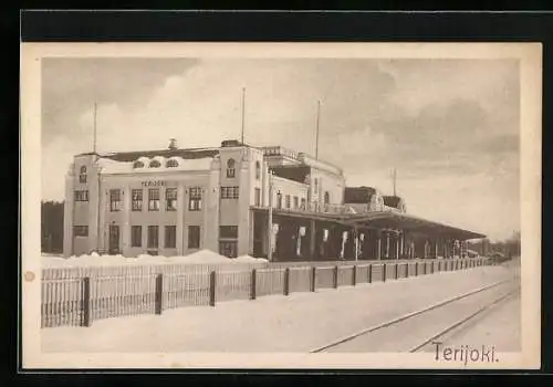 AK Terijoki, Bahnhof im Winter