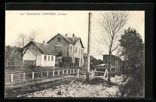 AK Sentheim, La Gare, vure interieure