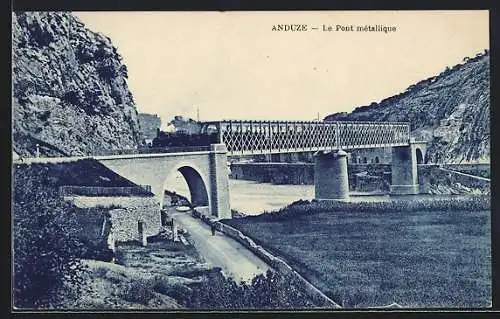 AK Anduze, Le Pont métallique