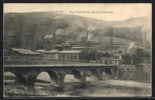 AK Bessèges, Vue Gènèrale des Hauts-Fourneaux