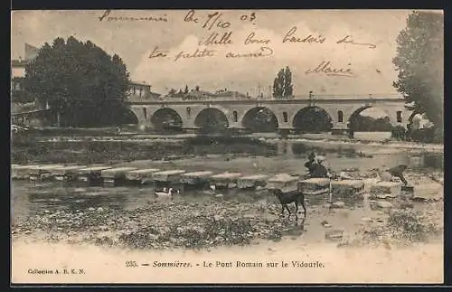 AK Sommières, Le Pont Romain sur le Vidourle