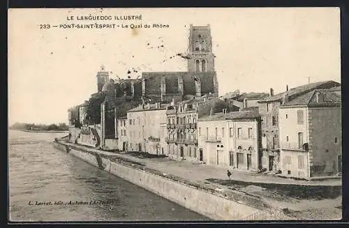 AK Pont-Saint-Esprit, Le Quai du Rhone