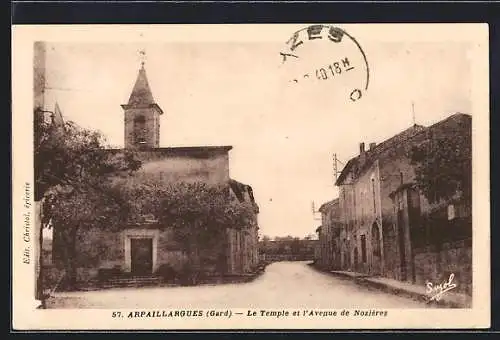 AK Arpaillargues, Le Temple et l`Avenue de Nozières