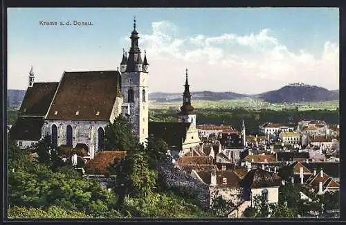 AK Krems an der Donau, Blick zur Kirche