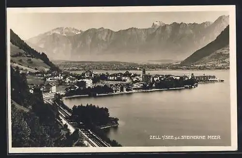 AK Zell am See, Gesamtansicht gegen das Steinerne Meer