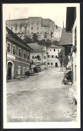 AK Gmünd /Kärnten, Ortspartie mit Schlossruine