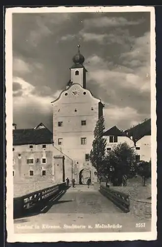 AK Gmünd in Kärnten, Stadtturm und Maltabrücke