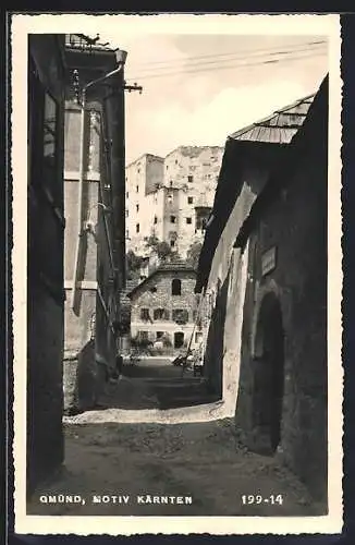 AK Gmünd /Kärnten, Motiv im Blick zur Schlossruine