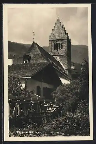 AK Zell am See, Partie an der Kirche