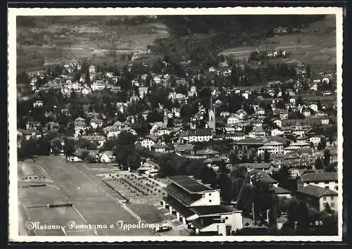 AK Merano, Panorama e Ippodromo vom Flugzeug aus