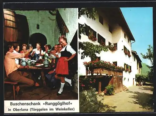 AK Lana bei Meran, Buschenschank-Weinkellerei Runggöglhof