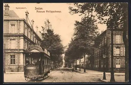 AK Sedan, Strassenbahn in der Avenue Philippoteaux