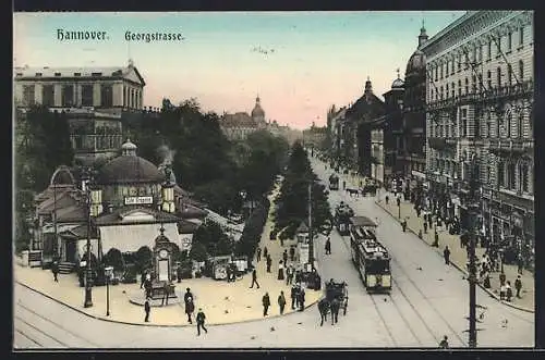 AK Hannover, Georgstrasse mit Strassenbahn